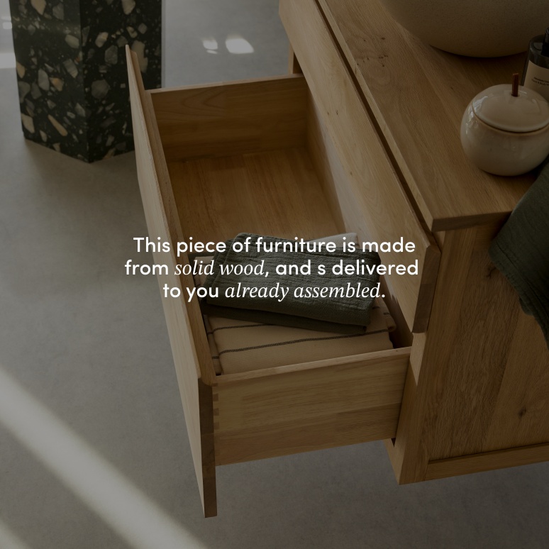 Jacob - Solid oak vanity unit 80 cm