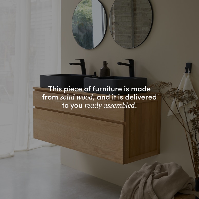 Jacob - Solid oak vanity unit 120 cm