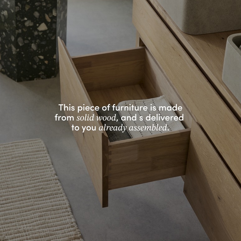 Jacob - Solid oak vanity unit 120 cm