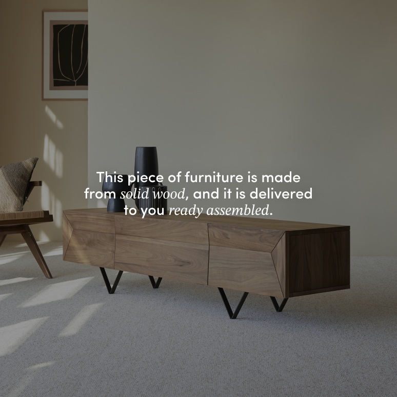 Metric - Solid walnut TV unit 175 cm