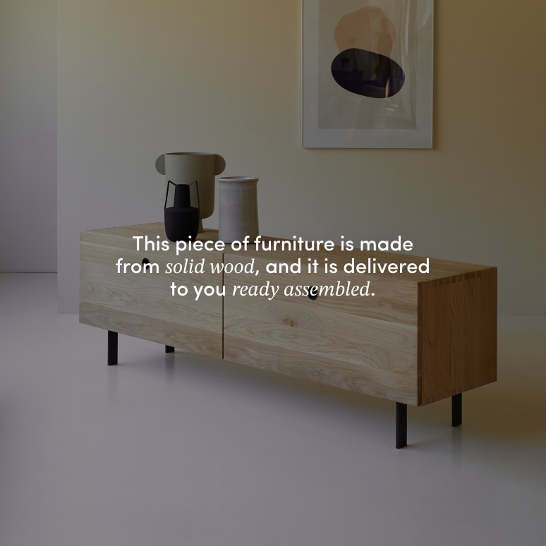 Jeanne - Solid oak TV unit 160 cm