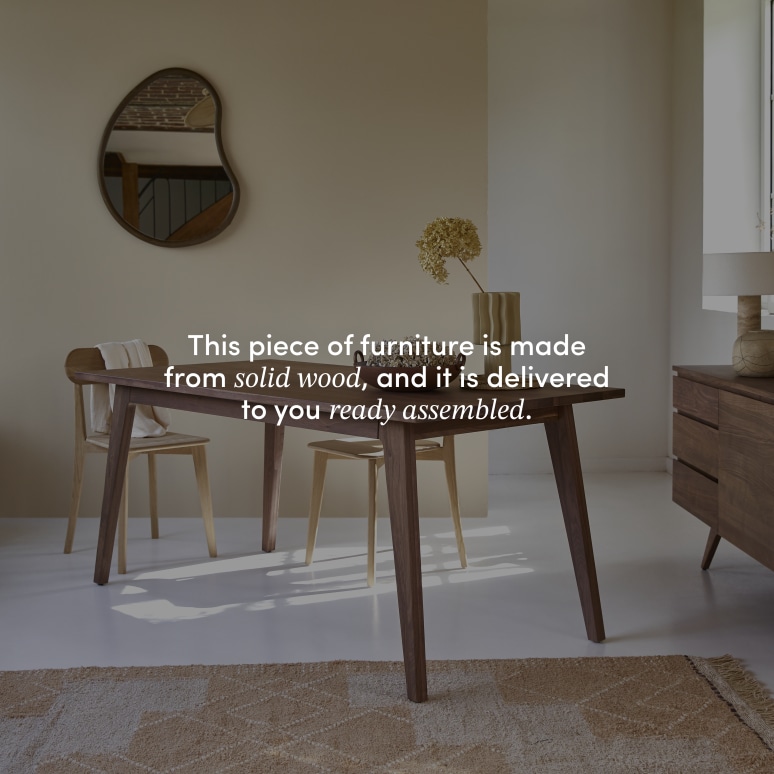 Esmée - Solid walnut dining table – seats 6 to 8