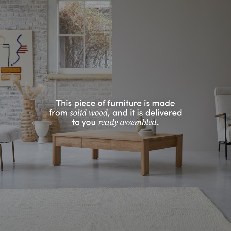 Eden - Rectangular solid oak coffee table