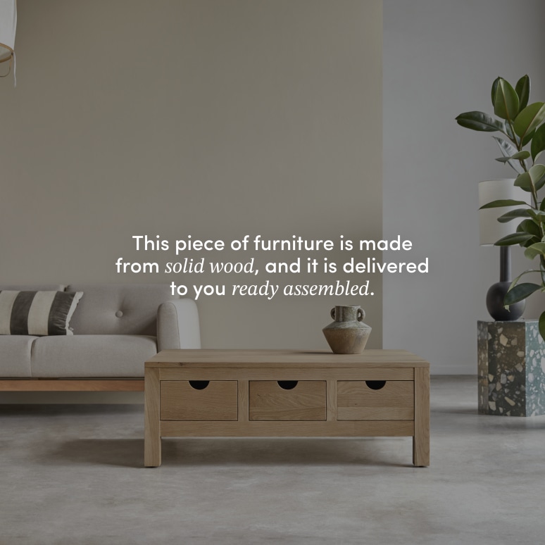 Oliver - Solid oak coffee table