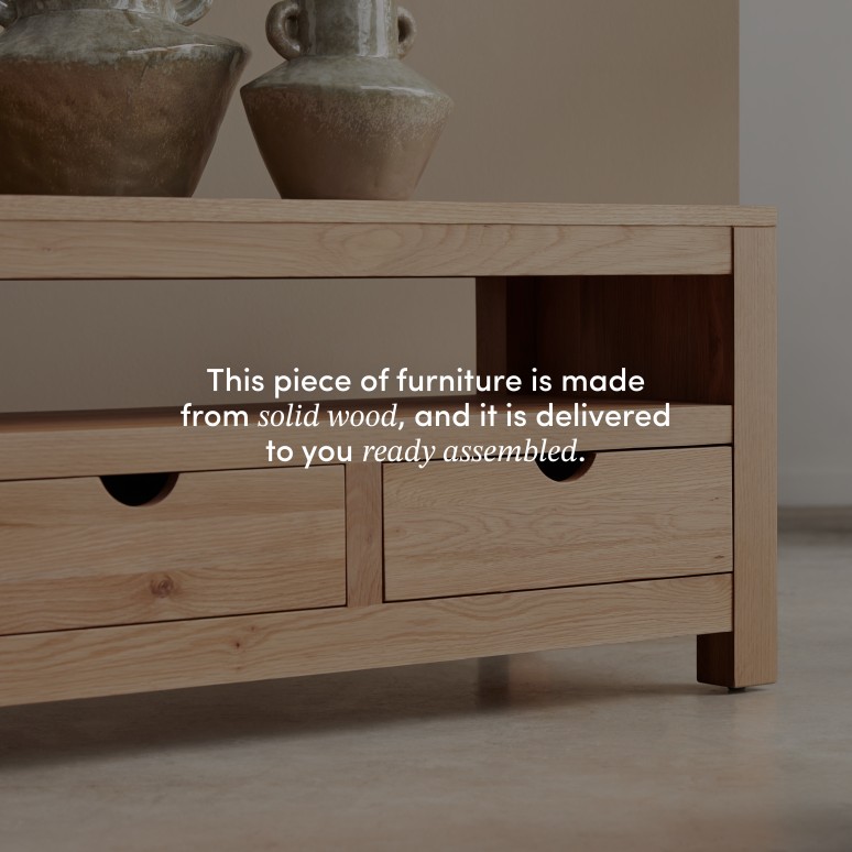 Oliver - Solid oak TV stand, 200 cm