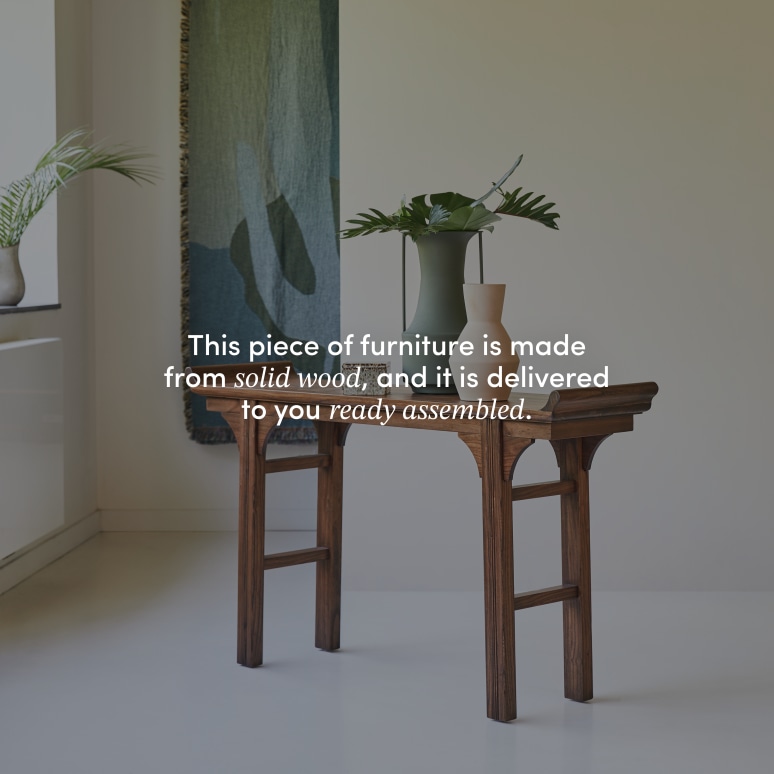 Arun - Hallway console table in solid elm D. 35 cm