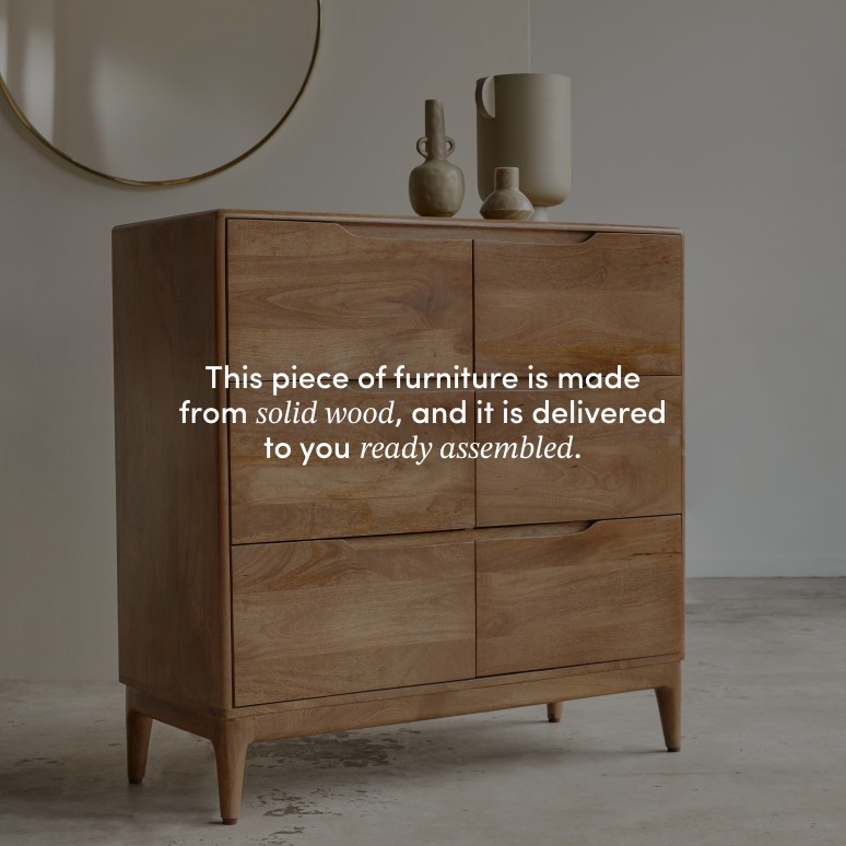 Gabrielle - Hallway chest of drawers in solid mango wood