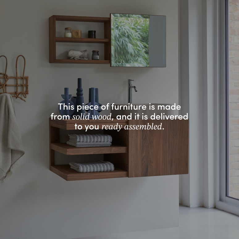 Typo - Solid walnut under-basin unit, 90 cm.