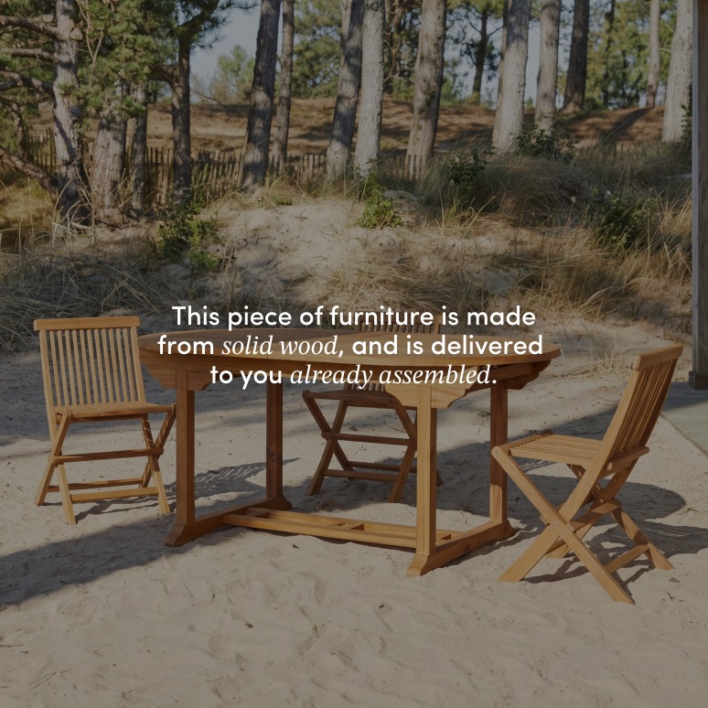 Capri - Oval solid acacia garden set with 6 chairs.