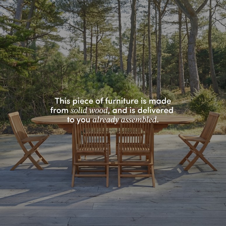 Capri - Solid acacia garden set with 6 chairs