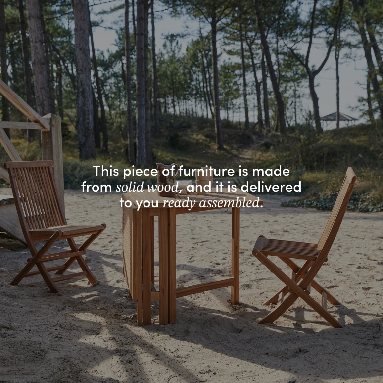 Capri - Folding garden table in solid acacia for 2-4 people