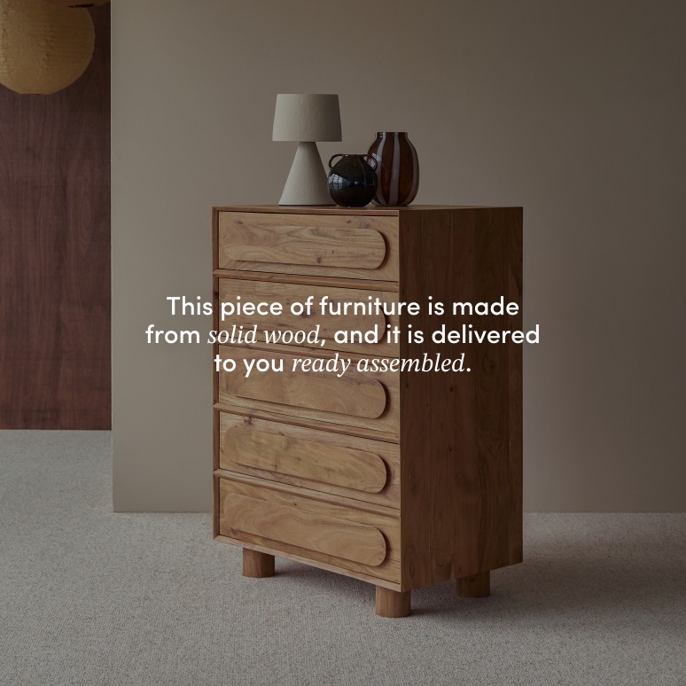 Olga - Solid acacia chest of drawers