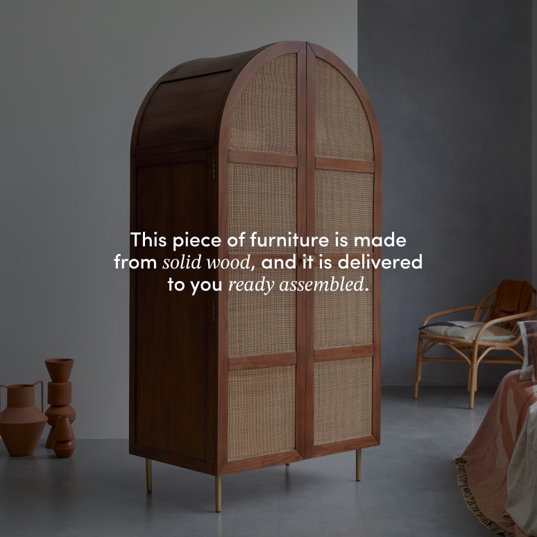 Lisbeth - Elm and cane cabinet