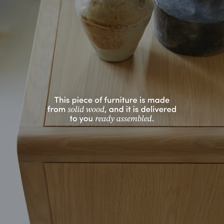 Come - Chest of drawers in solid oak and cane