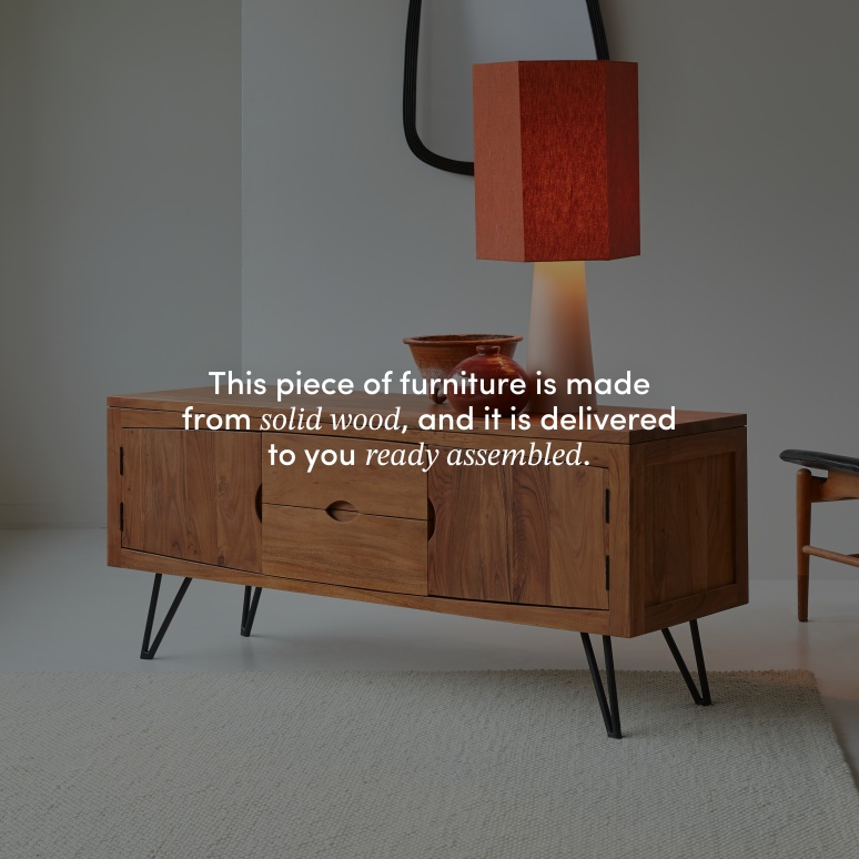 Bonnie - Solid acacia TV unit, 150 cm