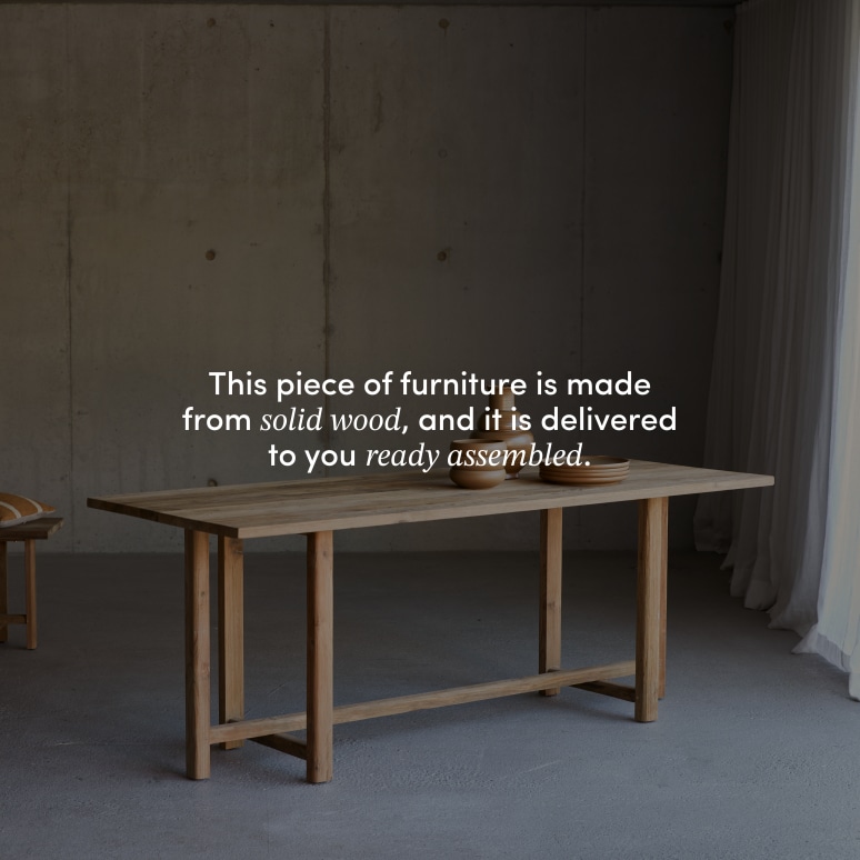 Antonia - Solid recycled teak table for 6-8 people