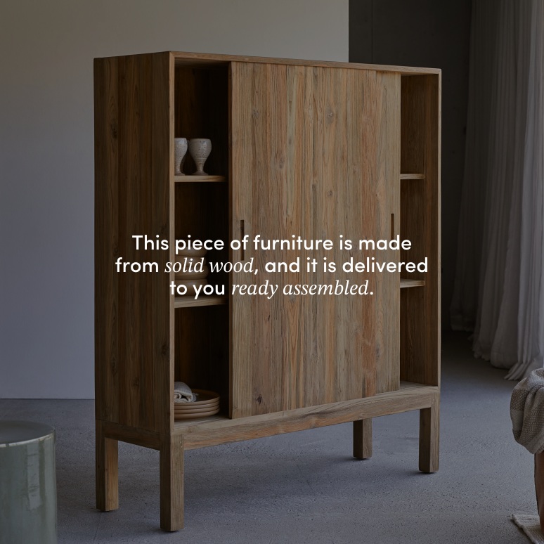 Elias - Sideboard in recycled solid teak, 130 cm