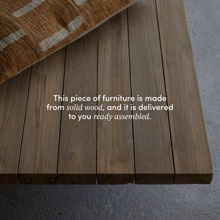 Joaquin - Recycled solid teak bench, 3-seater