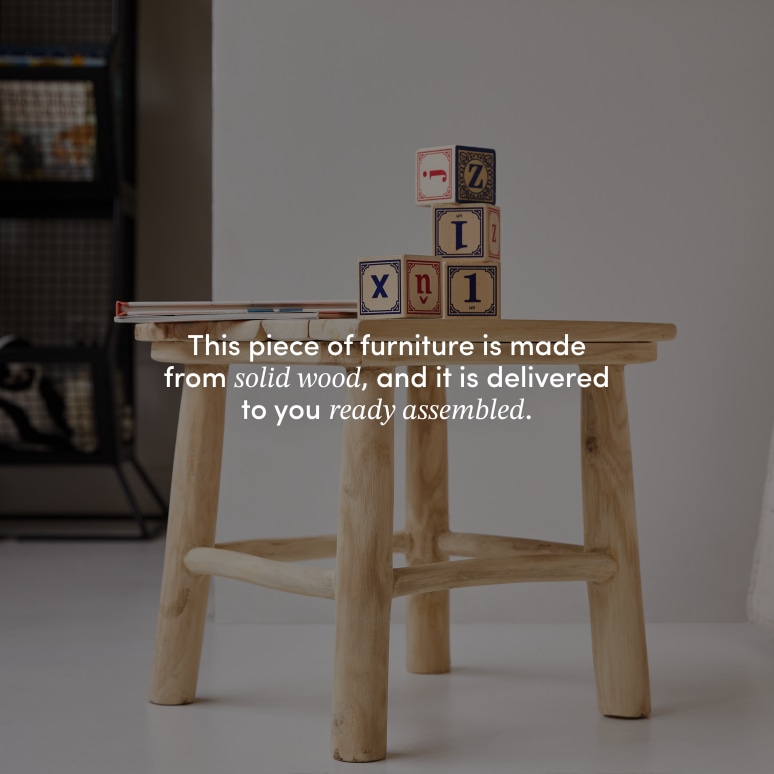 Kilim - Children's bedside table in solid teak