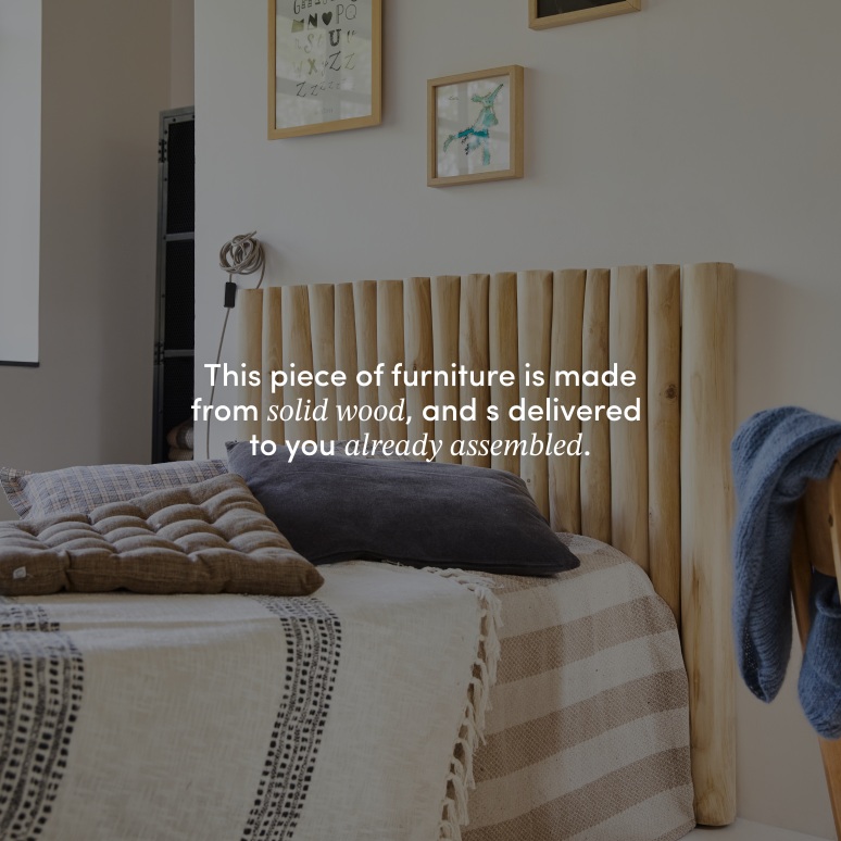 River - Solid teak headboard 120 cm