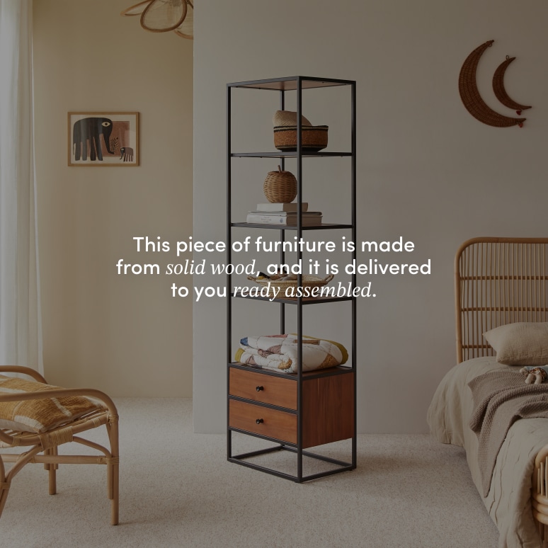 Agra - Children’s column unit in solid acacia and metal