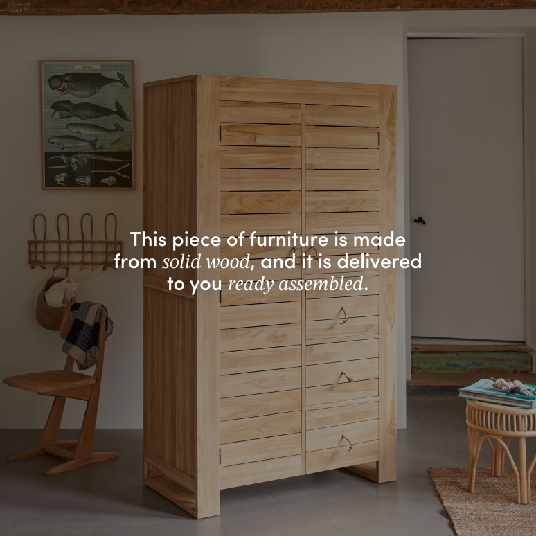 Minimalys - Children's solid teak wardrobe