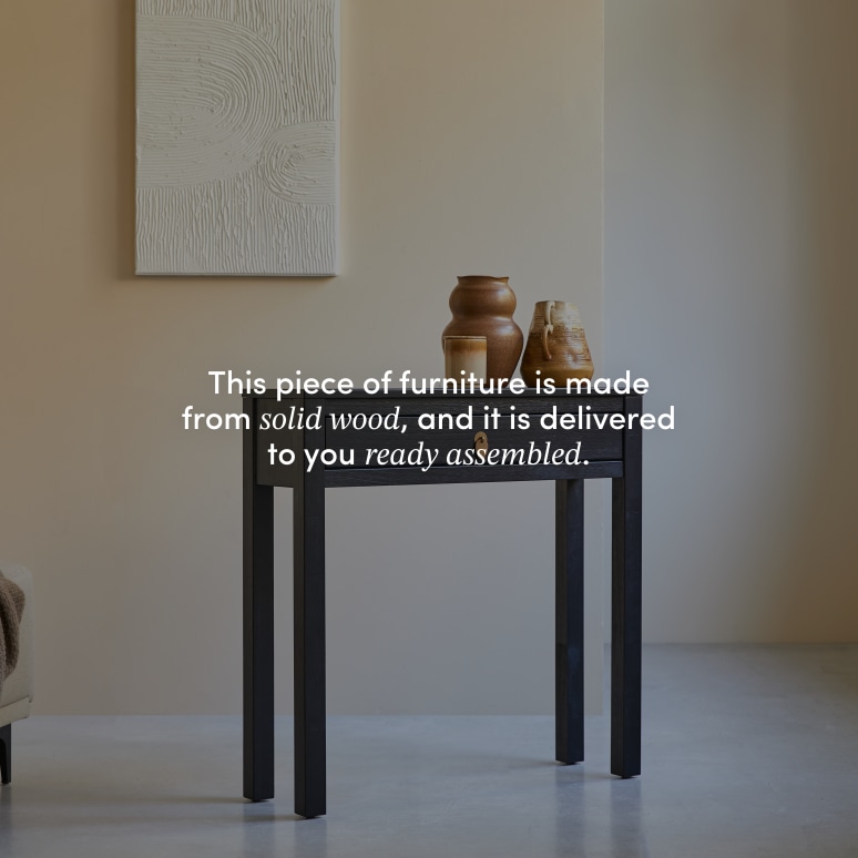 Zenaka - Hallway console table in solid pine D. 25 cm
