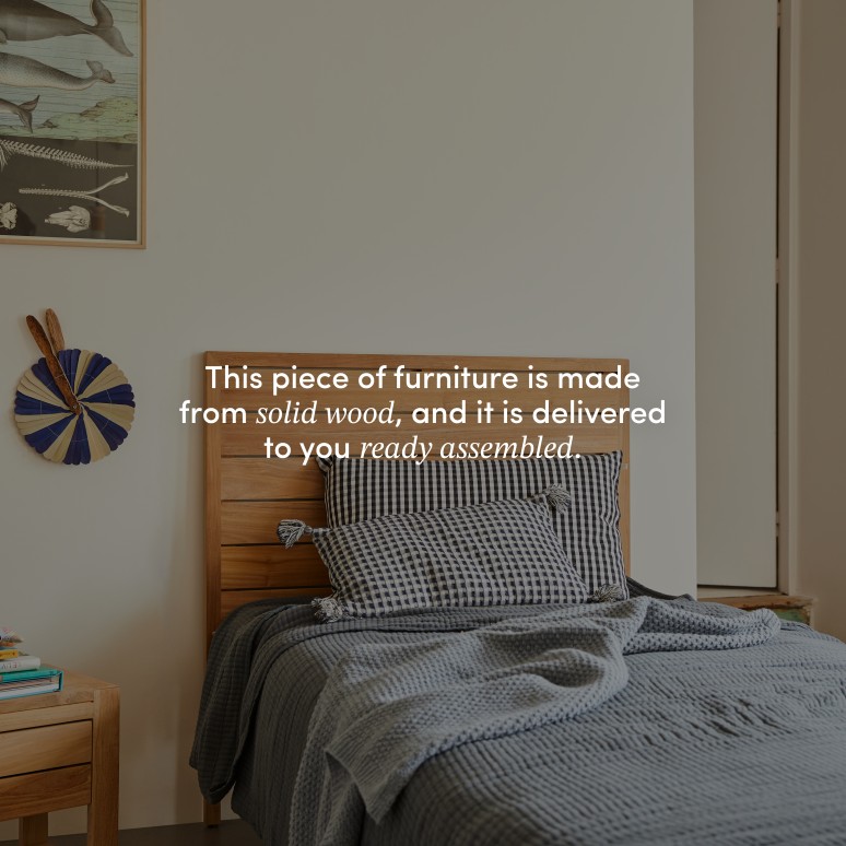 Minimalys - Children’s solid teak headboard, 95 cm