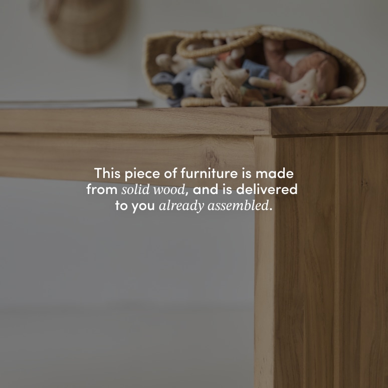 Eden - Children's Desk in solid teak with storage unit