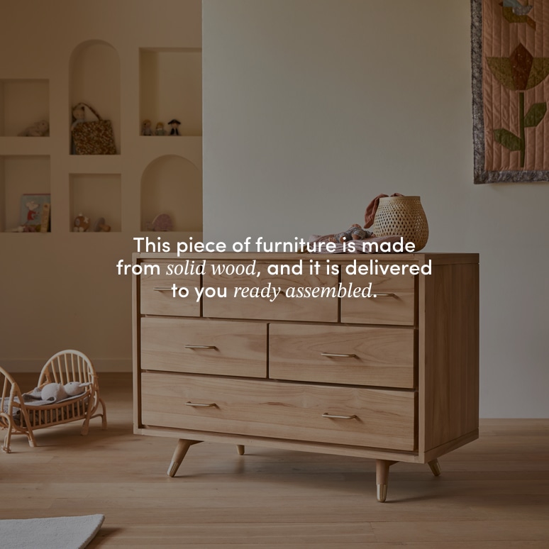 Kort - Children's chest of drawers in solid teak