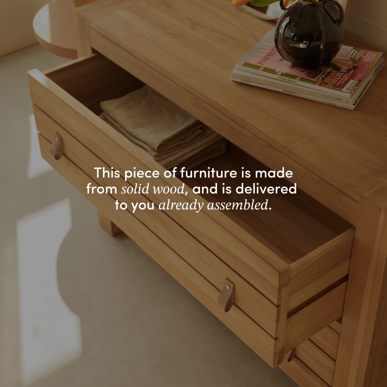 Minimalys - Solid teak chest of drawers