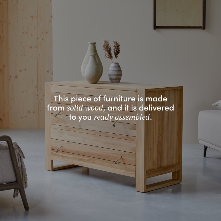 Minimalys - Solid teak chest of drawers