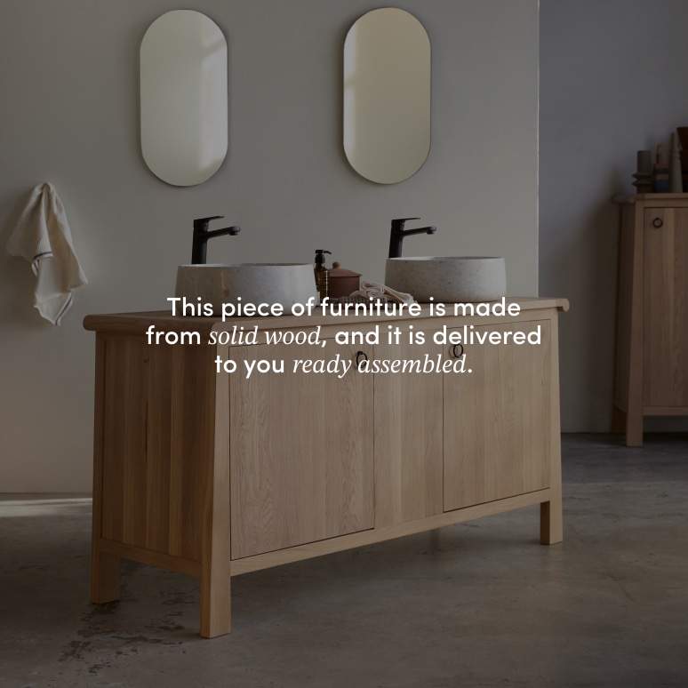 Volute - Solid oak vanity unit, 160 cm