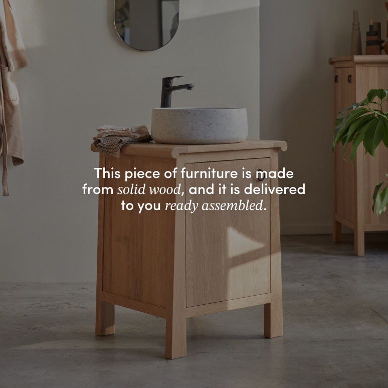 Volute - Solid oak vanity unit, 65 cm