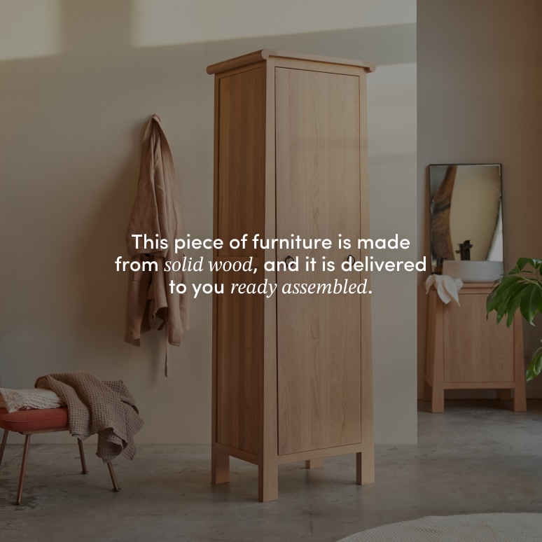 Volute - Tall solid oak cabinet