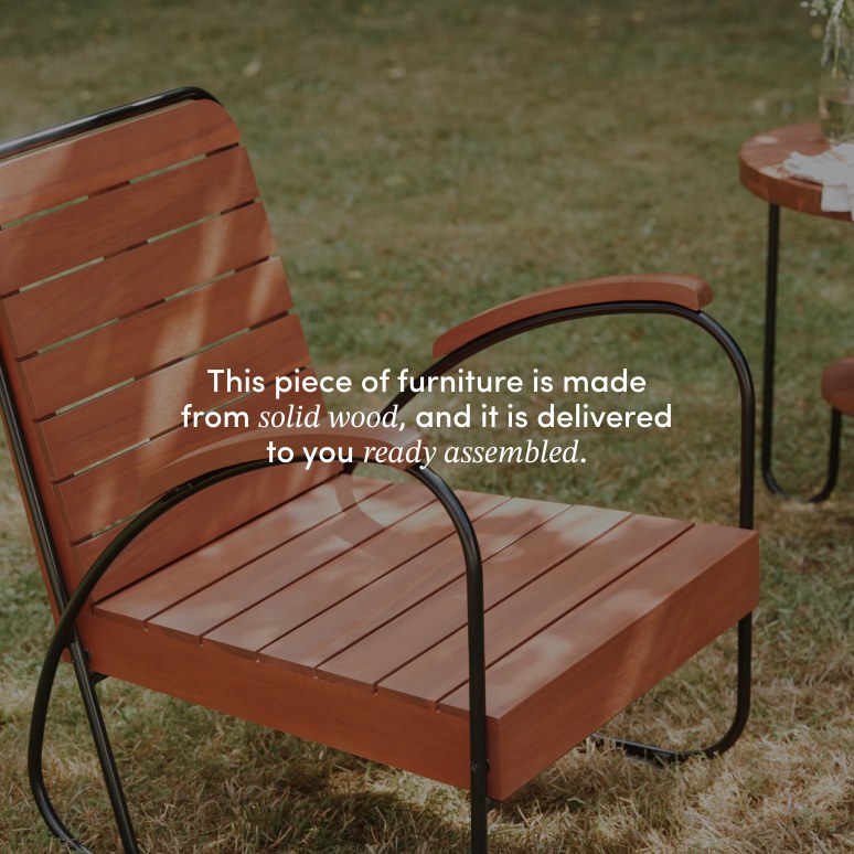 Key Wood - Outdoor armchair in solid acacia