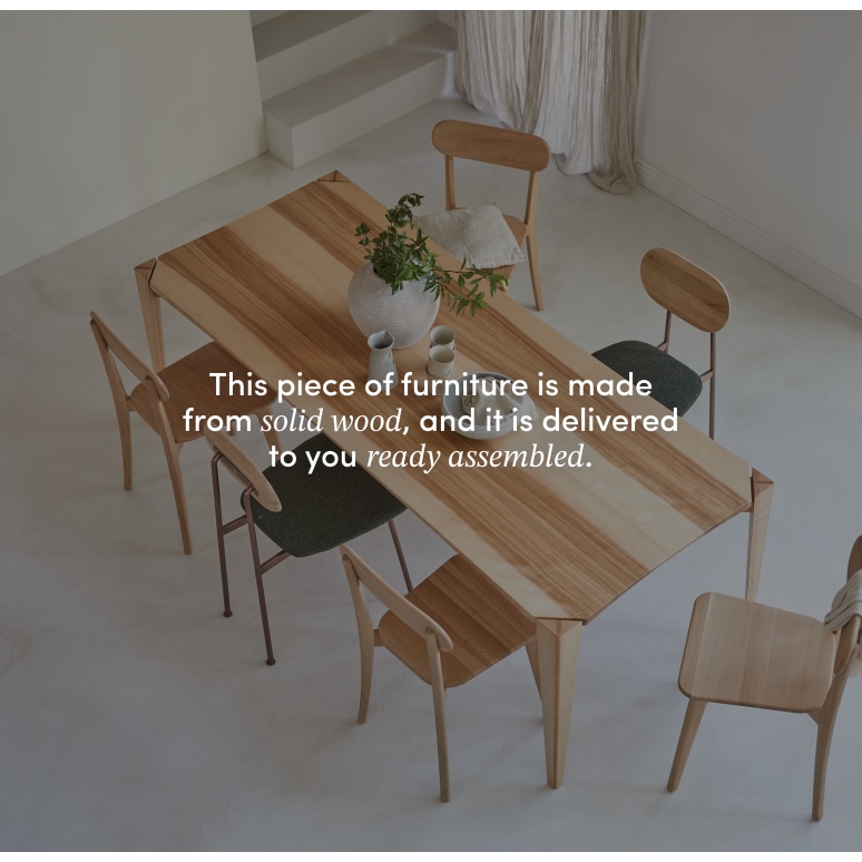 Paulin - Solid French olive ash dining table, seats 6-8.