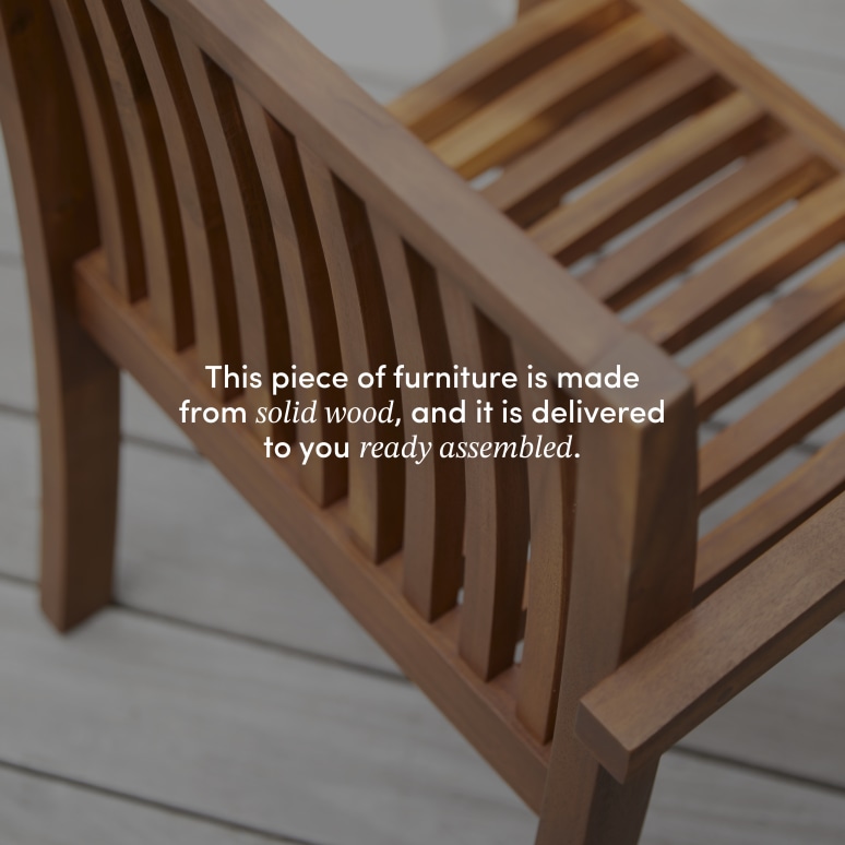 Pilar - Set of 2 solid acacia garden armchairs