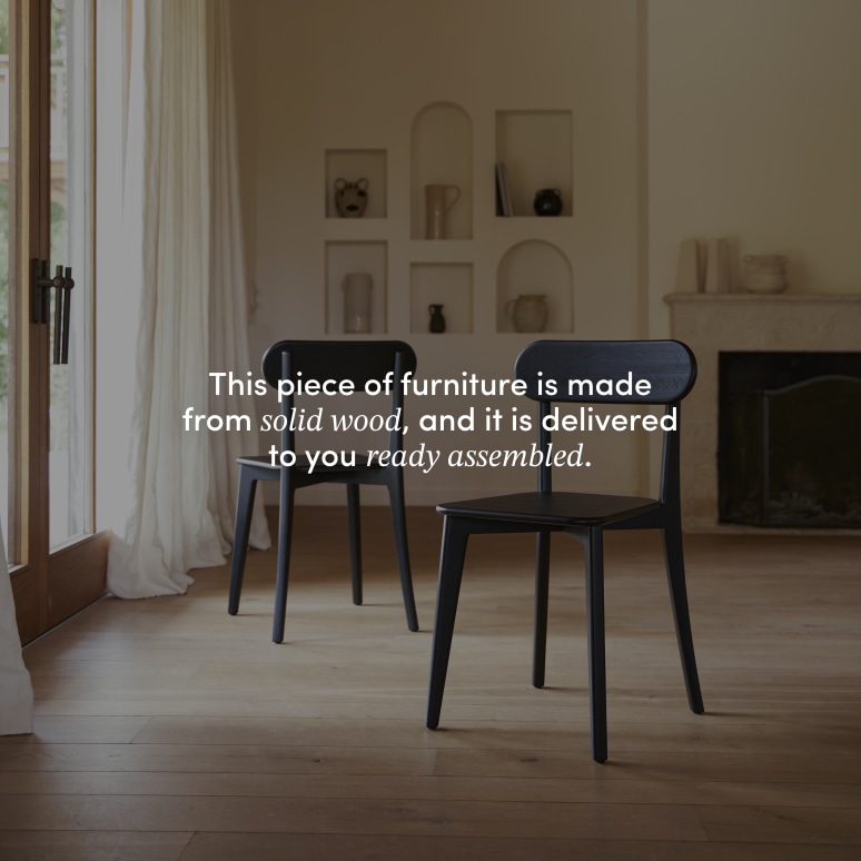 Abel - Black solid teak chair