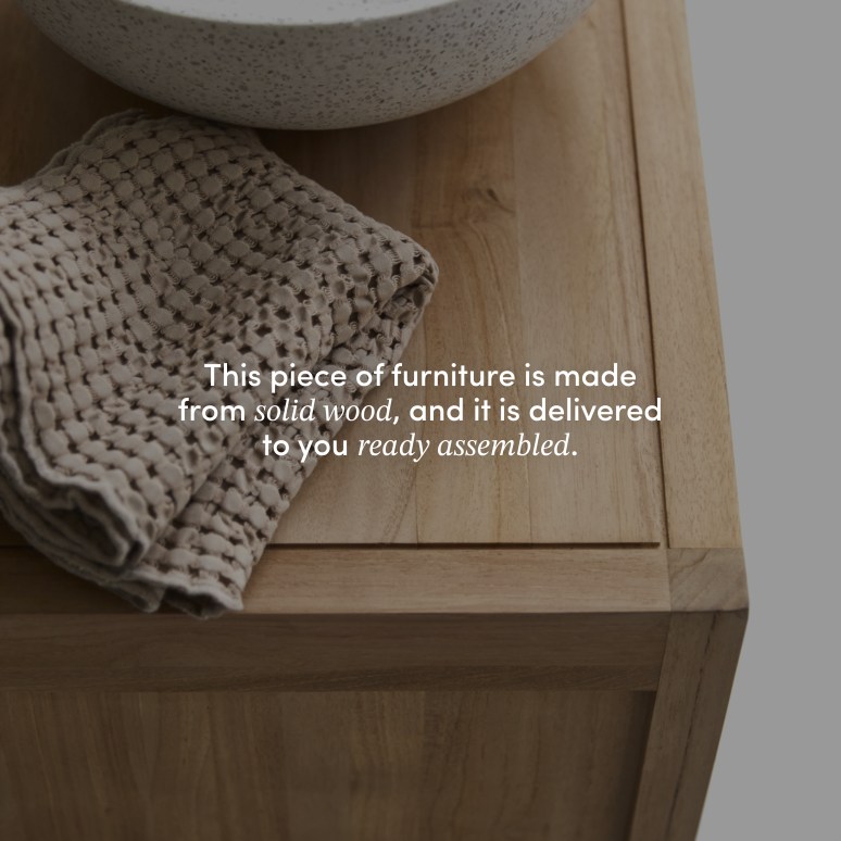 Arty - Vanity unit in solid teak 60 cm