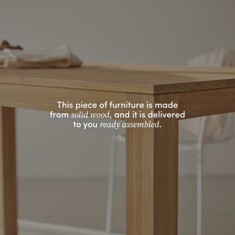 Eden - Rectangular solid teak table for 4-6 people