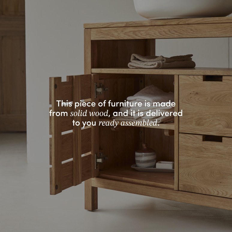 Serena - Solid oak vanity unit 80 cm