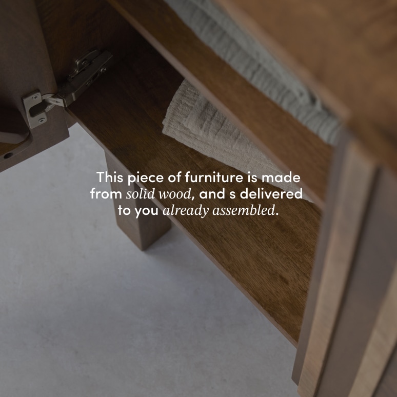 Milo - Solid mango wood vanity unit, 80 cm