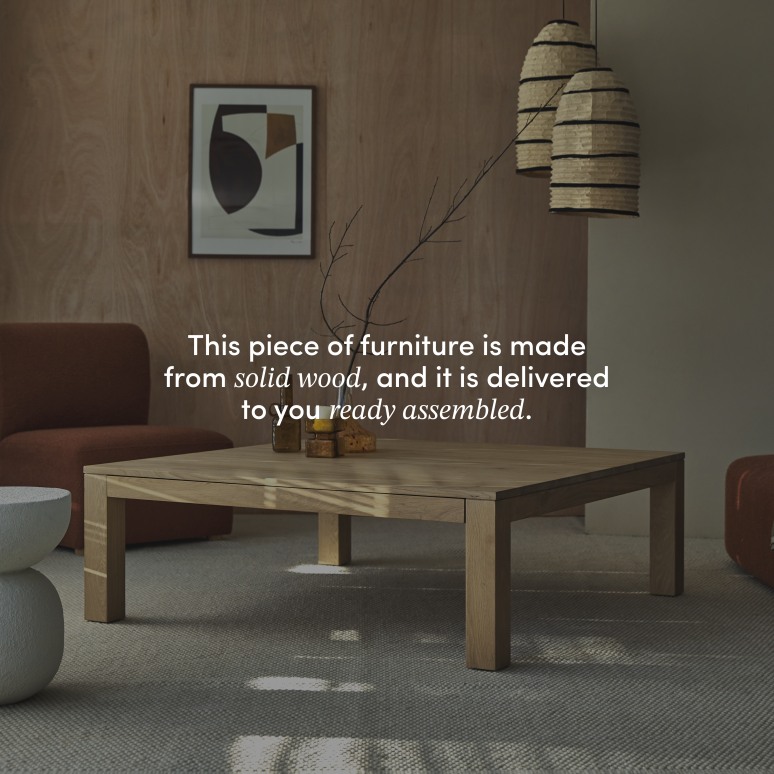 Eden - Square coffee table in solid oak