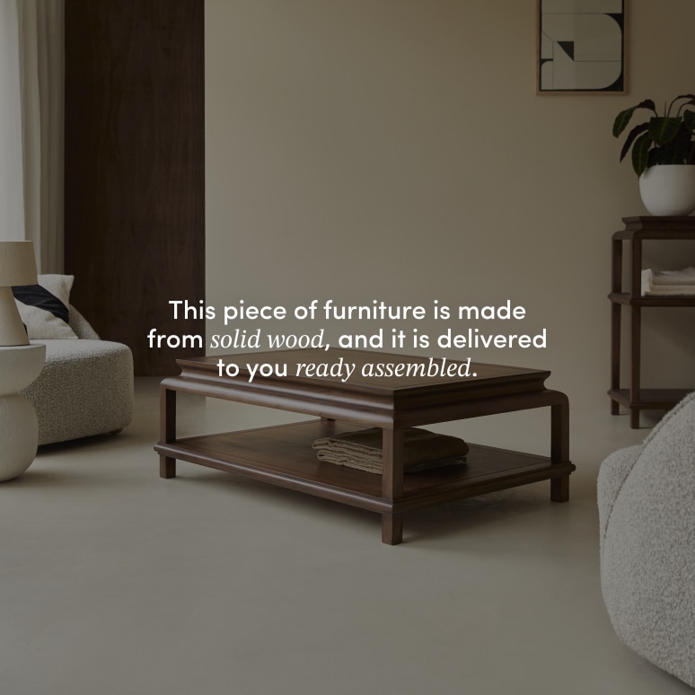 Achille - Rectangular coffee table in solid acacia