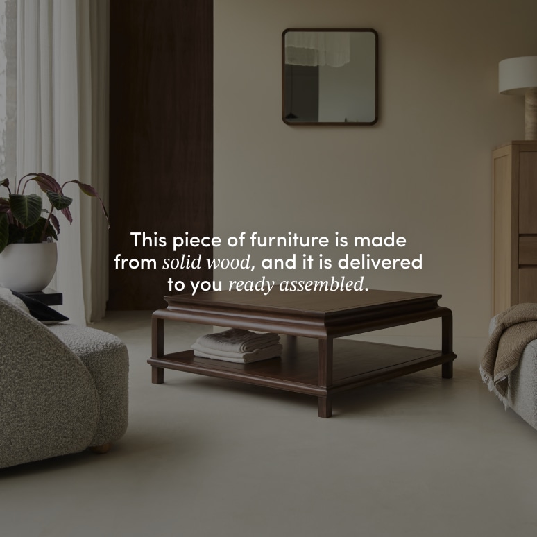 Achille - Square coffee table in solid acacia