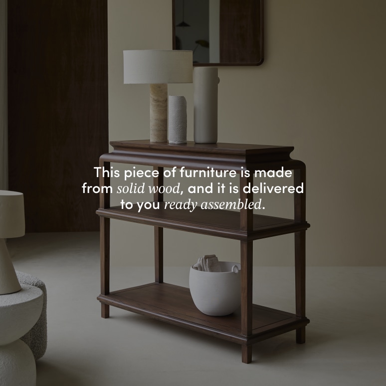 Achille - Entryway console table in solid acacia, 100 cm