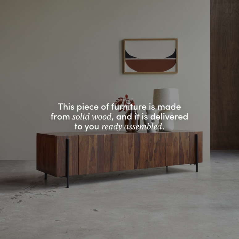 Honorine - Solid sheesham low TV unit, 170 cm
