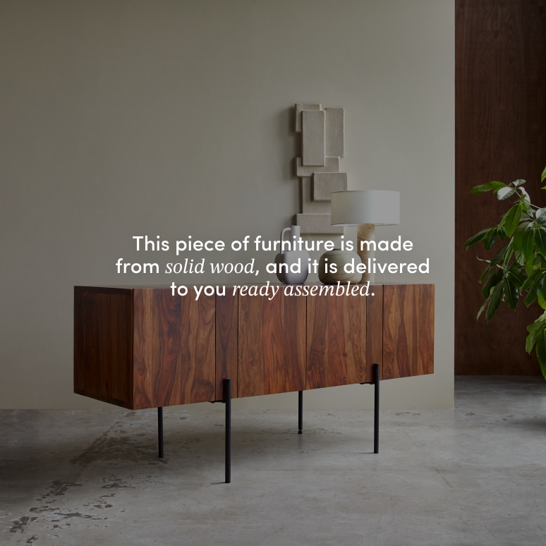 Honorine - Tall sideboard in solid sheesham, 165 cm