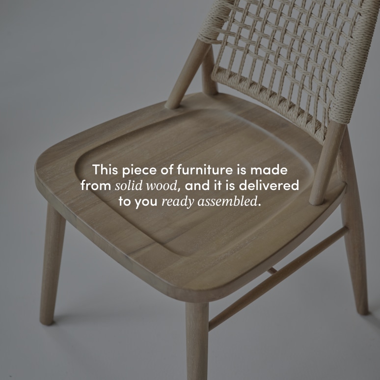 Arturo - Chair in solid acacia with woven seat